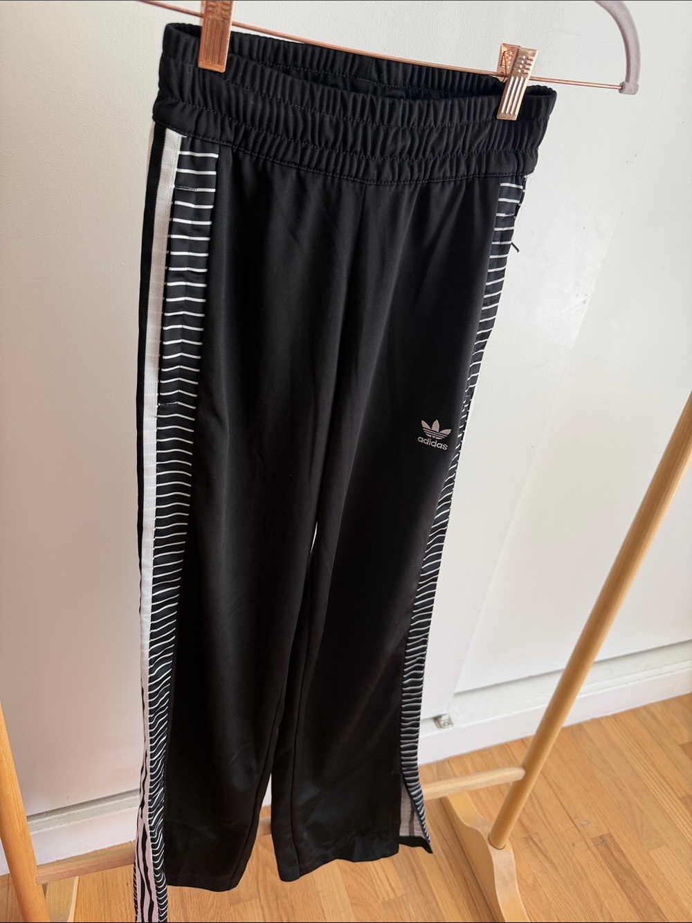 adidas Black Joggers with White Side Stripes and Logo